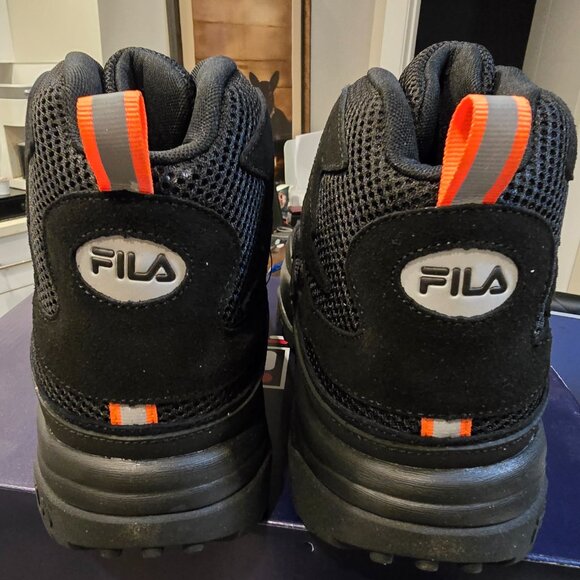 Fila Ranger Boot Mid-Top Suede Shoes Black / Orange 1BM01277-001 Mens Size 10.5 - Picture 6 of 14